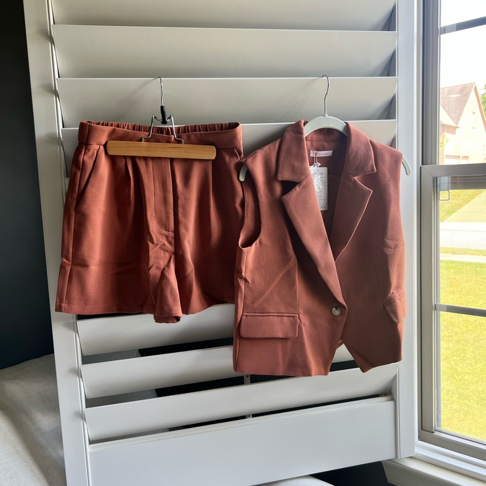 Sleeveless Blazer & Short Matching Set